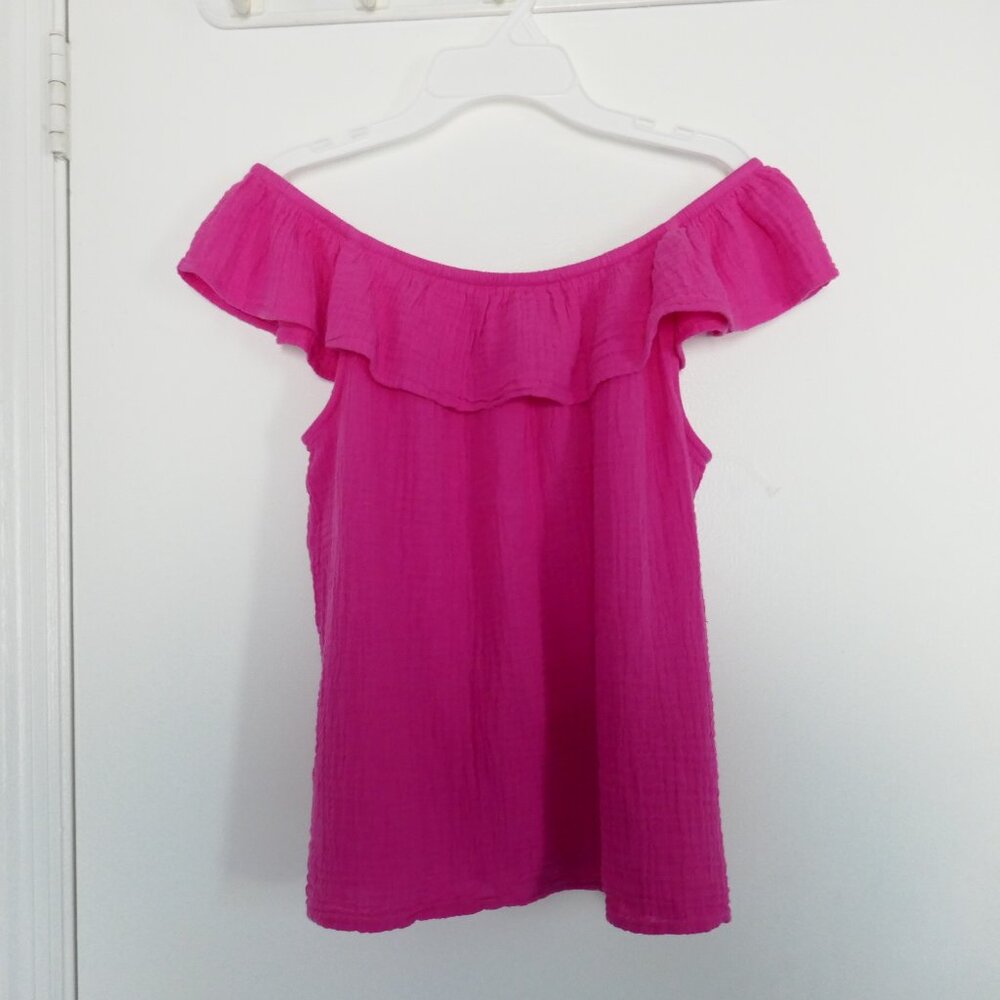 NWT So pink sleeveless ruffle/ flounce/ off the shoulder breezy top girls XL
